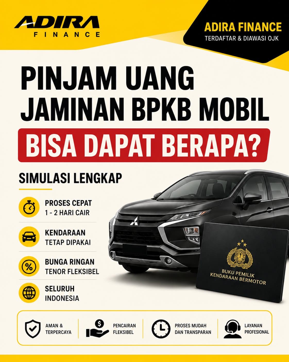 Pinjam Uang Jaminan BPKB Mobil Bisa Dapat Berapa? Simulasi Lengkap